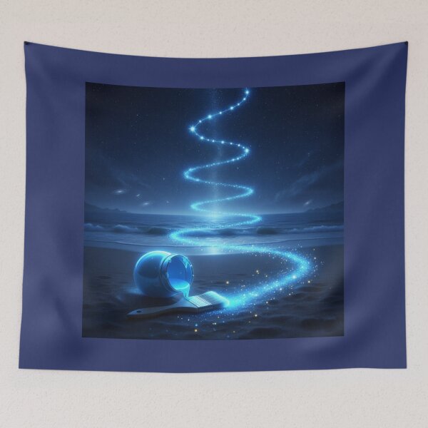 Item preview, Magical Night Reflected in Luminous Blue Paint designed and sold by Azurart2.