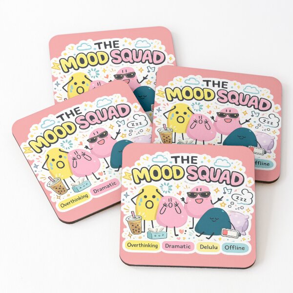 Item preview, The Mood Squad Funny Cute Sticker | Overthinking Dramatic Delulu Offline Aesthetic designed and sold by sumodesign.