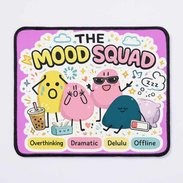 Item preview, The Mood Squad Funny Cute Sticker | Overthinking Dramatic Delulu Offline Aesthetic designed and sold by sumodesign.