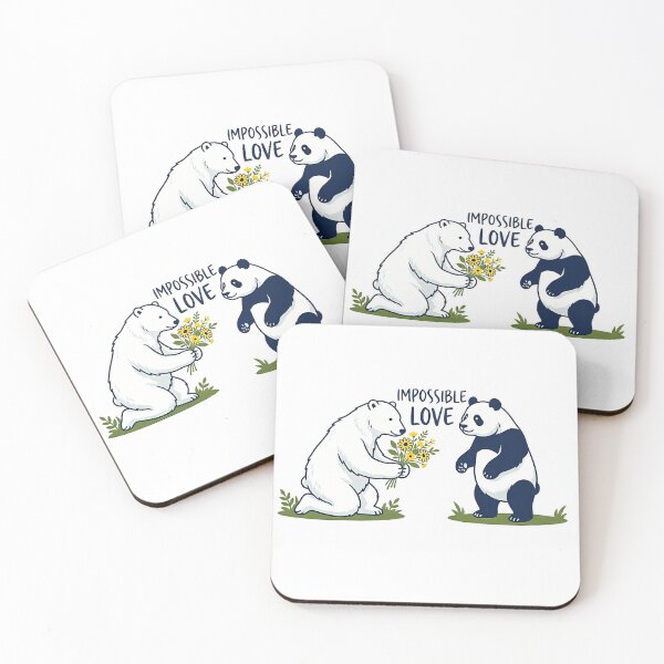 Item preview, Impossible Love – Polar Bear & Panda Cute Romantic Sticker Design designed and sold by hamfindik.