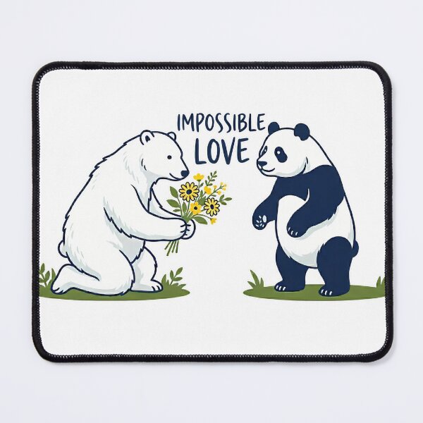 Item preview, Impossible Love – Polar Bear & Panda Cute Romantic Sticker Design designed and sold by hamfindik.