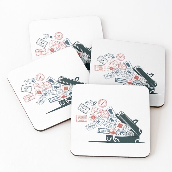 Item preview, Suitcase Travel Stamp Explosion – Passport Stamps Adventure Design designed and sold by ArcticFoxStudio.