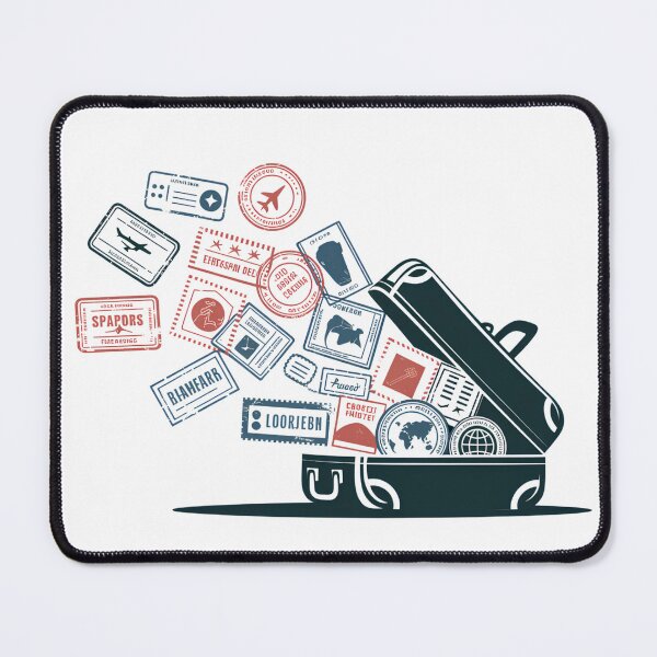 Item preview, Suitcase Travel Stamp Explosion – Passport Stamps Adventure Design designed and sold by ArcticFoxStudio.