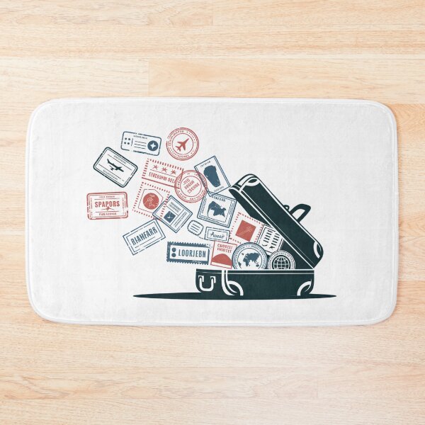Item preview, Suitcase Travel Stamp Explosion – Passport Stamps Adventure Design designed and sold by ArcticFoxStudio.