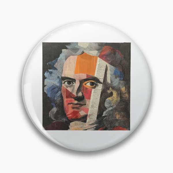 Item preview, Isaac Newton – Science Collage Portrait Art Print | Physics Gravity Mathematics Poster designed and sold by OzzFrequency.