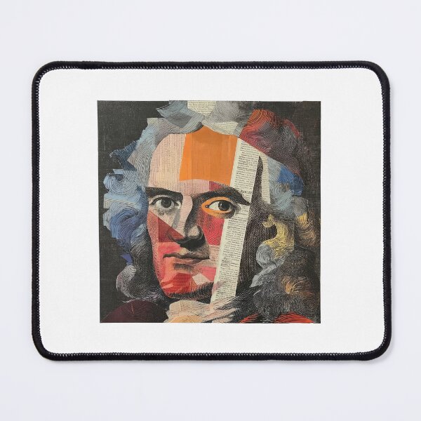Item preview, Isaac Newton – Science Collage Portrait Art Print | Physics Gravity Mathematics Poster designed and sold by OzzFrequency.