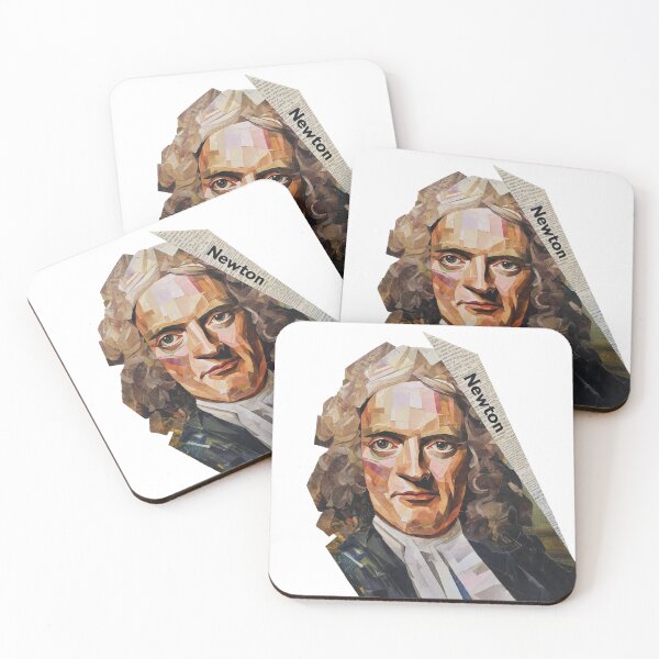 Item preview, Isaac Newton – Science Collage Portrait Art Print | Physics Gravity Mathematics Poster designed and sold by OzzFrequency.