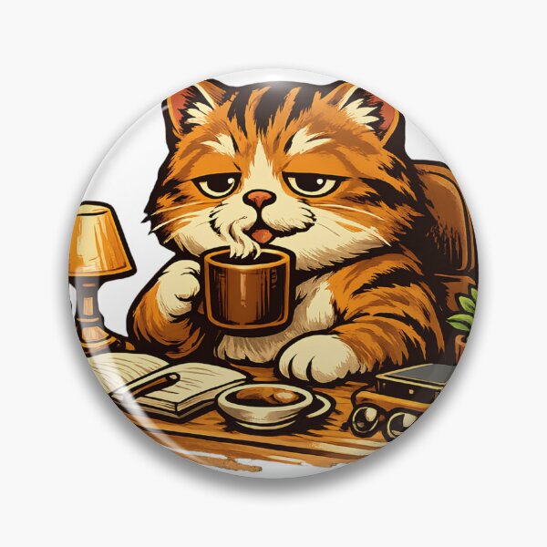Item preview, Lazy Coffee Cat – Funny Vintage Retro Cat Drinking Coffee T-Shirt Design designed and sold by mimouna00.