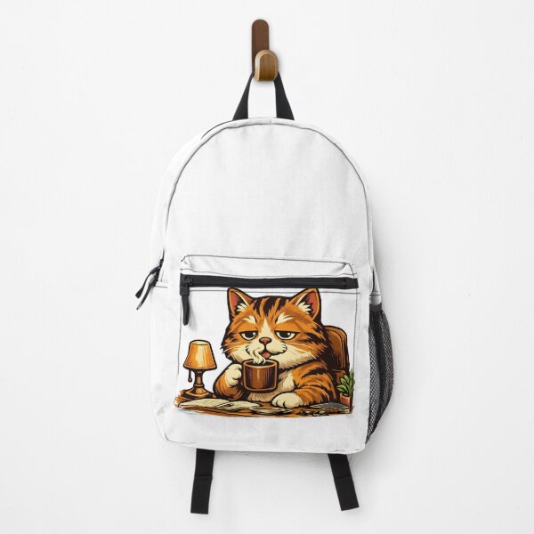 Item preview, Lazy Coffee Cat – Funny Vintage Retro Cat Drinking Coffee T-Shirt Design designed and sold by mimouna00.