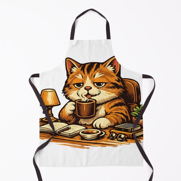 Item preview, Lazy Coffee Cat – Funny Vintage Retro Cat Drinking Coffee T-Shirt Design designed and sold by mimouna00.