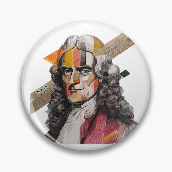 Item preview, Isaac Newton – Science Collage Portrait Art Print | Physics Gravity Mathematics Poster designed and sold by OzzFrequency.