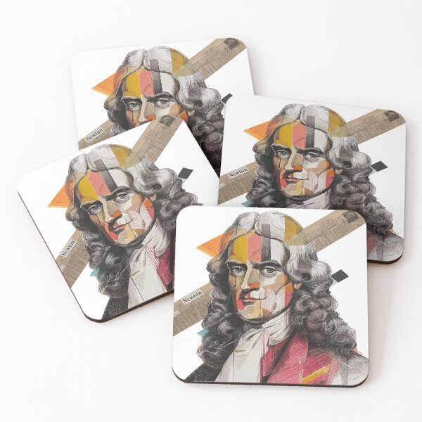 Item preview, Isaac Newton – Science Collage Portrait Art Print | Physics Gravity Mathematics Poster designed and sold by OzzFrequency.