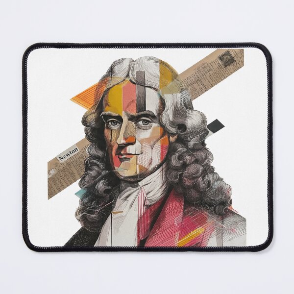 Item preview, Isaac Newton – Science Collage Portrait Art Print | Physics Gravity Mathematics Poster designed and sold by OzzFrequency.
