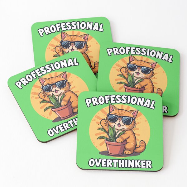 Item preview, Professional Overthinker Funny Cat Plant Aesthetic designed and sold by karina360.