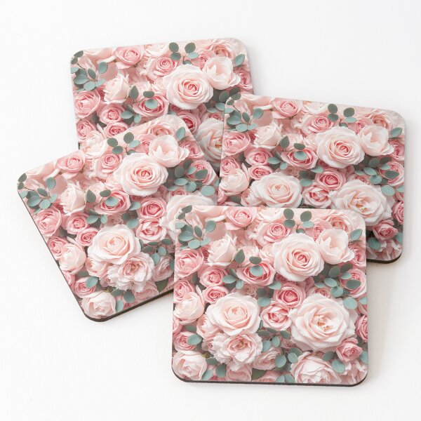 Item preview, Pink Roses Bouquet Eucalyptus Leaves Floral Pattern designed and sold by IntelliMindDesigns.
