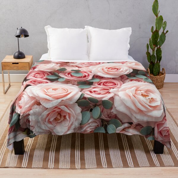 Item preview, Pink Roses Bouquet Eucalyptus Leaves Floral Pattern designed and sold by IntelliMindDesigns.