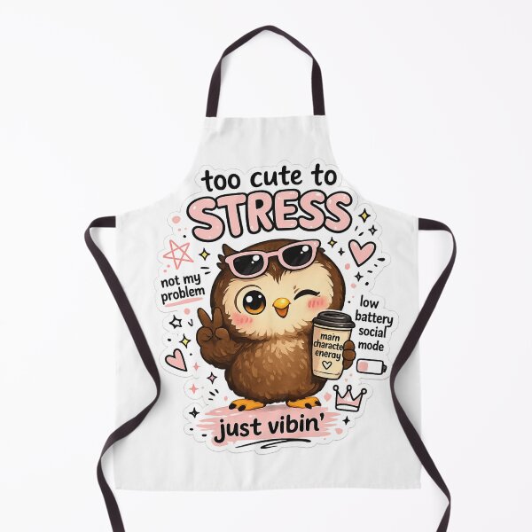 Item preview, Too Cute To Stress Funny Owl Sticker | Just Vibin Cute Introvert Aesthetic designed and sold by sumodesign.