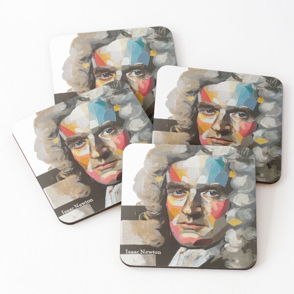 Item preview, Isaac Newton – Science Collage Portrait Art Print | Physics Gravity Mathematics Poster designed and sold by OzzFrequency.