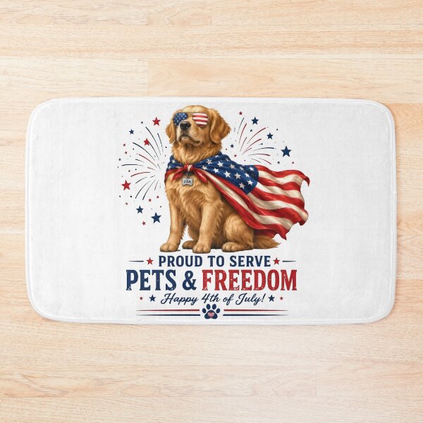 Item preview, Proud To Serve Pets & Freedom – Patriotic Dog 4th of July Design designed and sold by Bettybee00.