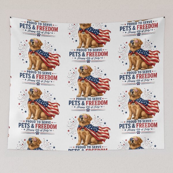 Item preview, Proud To Serve Pets & Freedom – Patriotic Dog 4th of July Design designed and sold by Bettybee00.
