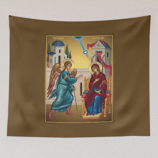 Item preview, Annunciation, icon , also referred to as the Annunciation to the Blessed Virgin Mary, the Annunciation of Our Lady designed and sold by orthodox-icon.