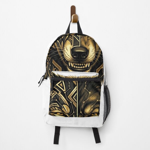 Item preview, Golden Tribal Wolf Geometric Wolf Head designed and sold by JeevanStickers.