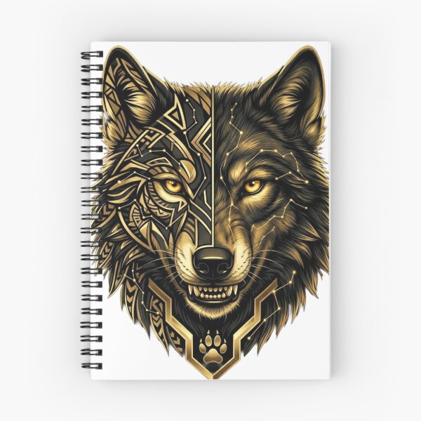 Item preview, Golden Tribal Wolf Geometric Wolf Head designed and sold by JeevanStickers.