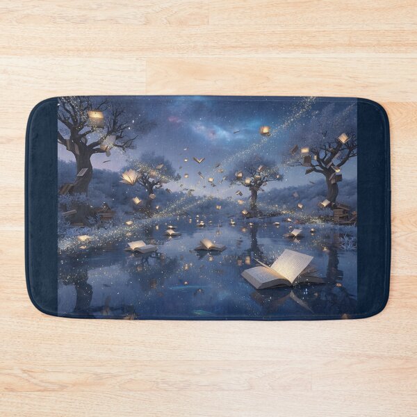 Item preview, Magical Enchanted Forest Lake with Floating Books designed and sold by Azurart2.