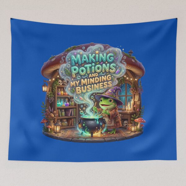 Item preview, Making Potions Minding My Business Frog Witch Art designed and sold by pradeepvisuals.