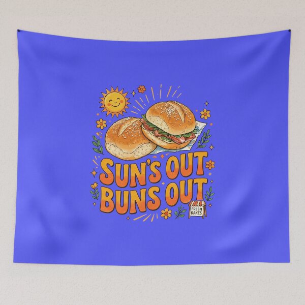 Item preview, Sun's Out Buns Out Cheerful Retro Summer Design designed and sold by Terry Bain.