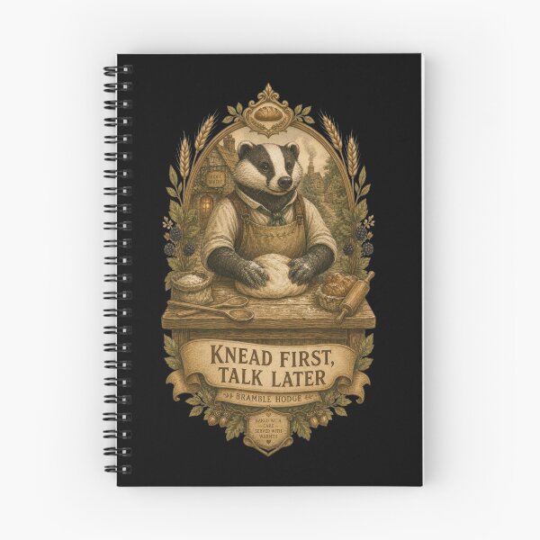 Item preview, Knead First Talk Later Badger Baker Emblem designed and sold by WinkleHollow.