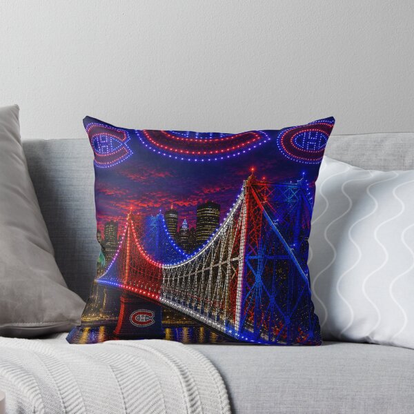 Item preview, Canadiens Bridge & Drone Lights – Montreal Night Mosaic designed and sold by JcAbstractArt.