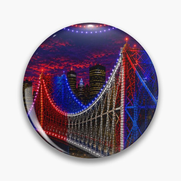 Item preview, Canadiens Bridge & Drone Lights – Montreal Night Mosaic designed and sold by JcAbstractArt.