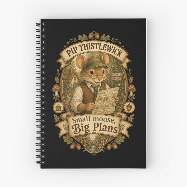 Item preview, Small Mouse Big Plans Cottagecore Mouse Emblem designed and sold by WinkleHollow.