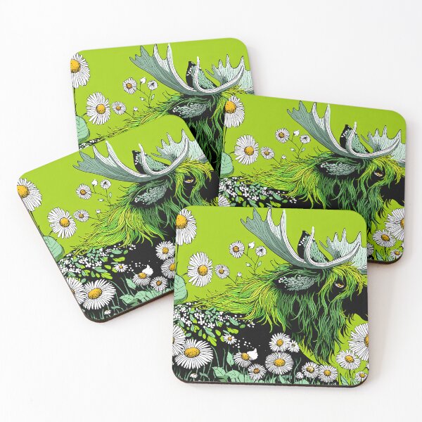 Item preview, Colorful Moose Surrounded by Vibrant Flowers designed and sold by Artessie.