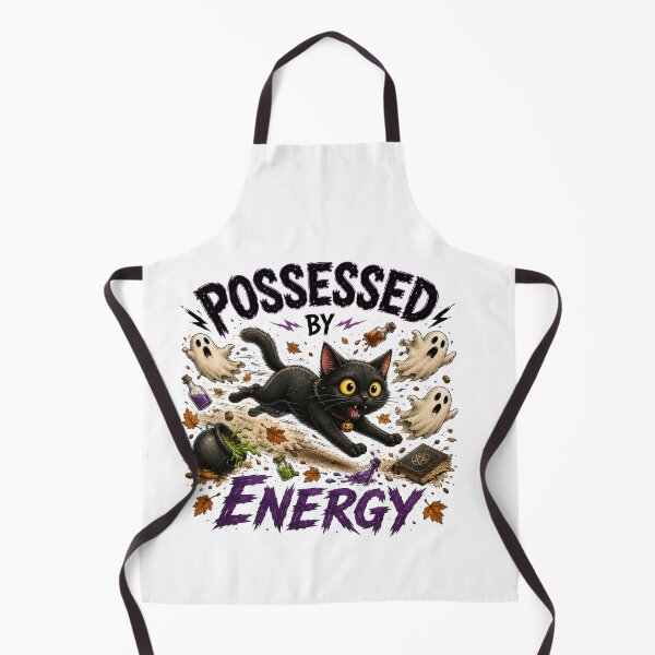 Item preview, Possessed By Energy Funny Black Cat Halloween Design designed and sold by MotylekAnia.