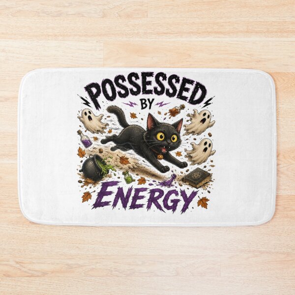 Item preview, Possessed By Energy Funny Black Cat Halloween Design designed and sold by MotylekAnia.