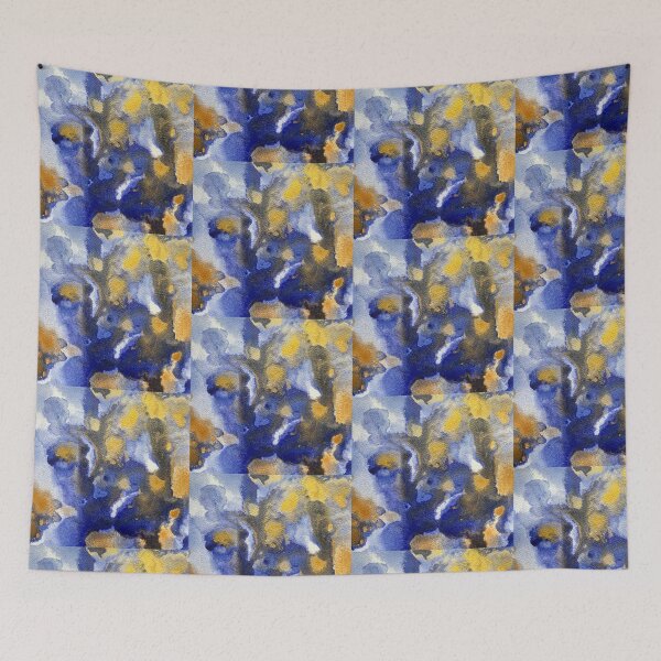Item preview, Abstract blue and gold tones I designed and sold by Adriana Lopes.