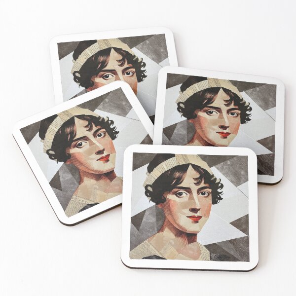 Item preview, Jane Austen – Literary Collage Portrait Art Print | Pride and Prejudice Regency Era Poster designed and sold by OzzFrequency.
