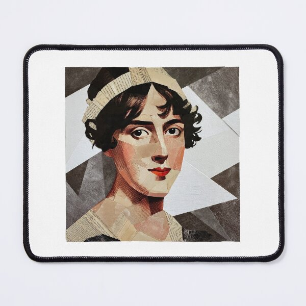 Item preview, Jane Austen – Literary Collage Portrait Art Print | Pride and Prejudice Regency Era Poster designed and sold by OzzFrequency.