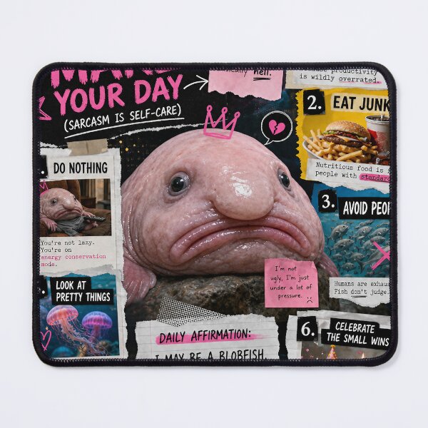 Item preview, Blobfish Make My Day Sarcastic Mixed‑Media Collage, designed and sold by Jandedan.