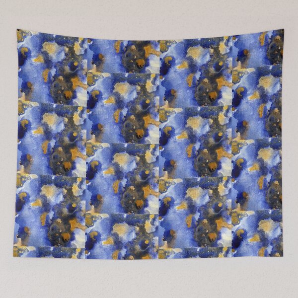 Item preview, Abstract blue and gold tones III designed and sold by Adriana Lopes.