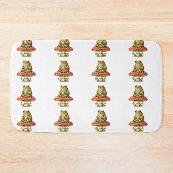 Item preview, Cute Frog Sitting on Mushroom  designed and sold by nexelora.