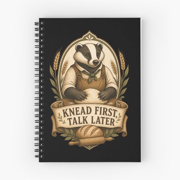 Item preview, Knead First Talk Later Badger Baker Simple Emblem designed and sold by WinkleHollow.