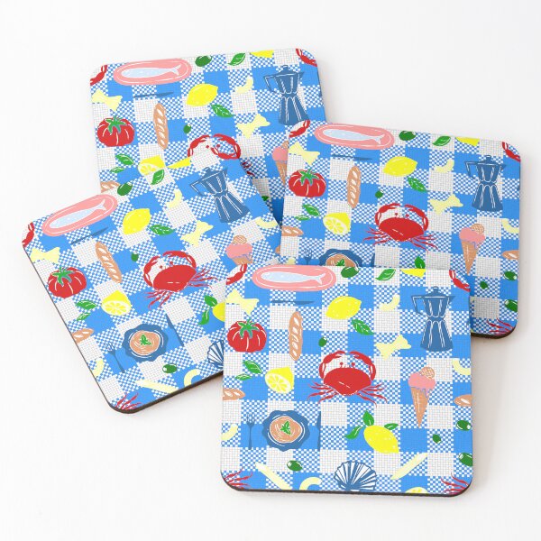 Item preview, mediterranean seaside picnic seafood crab gingham designed and sold by Gossip Rag.