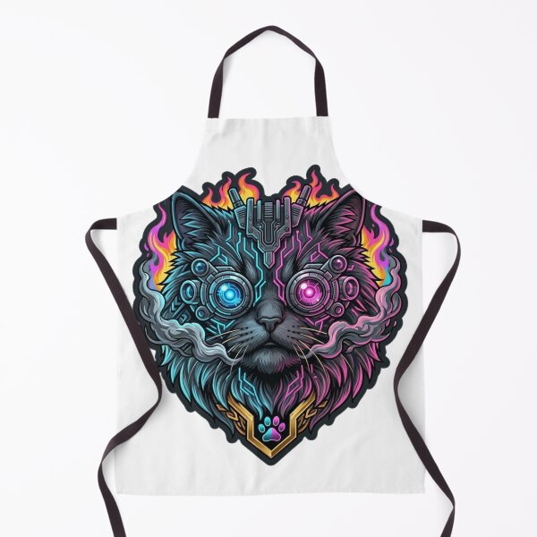 Item preview, Cyberpunk Cyber Cat Neon Mecha Kitten designed and sold by JeevanStickers.
