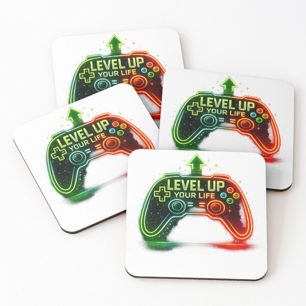Item preview, LEVEL UP YOUR LIFE | Neon Gamer Controller Design designed and sold by F2FShop.