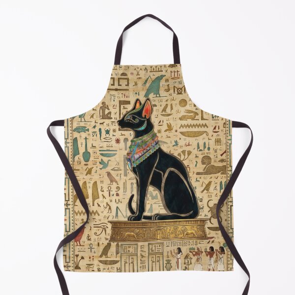 Item preview, Egyptian Cat Goddess Bastet - Ancient Hieroglyphs Papyrus Art designed and sold by GulfSignature.