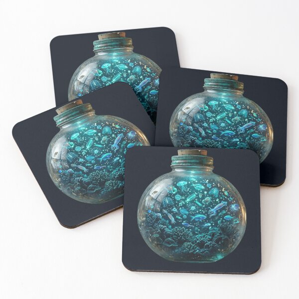 Item preview, Bioluminescent Ocean Kingdom in a Jar Art designed and sold by M.Store.