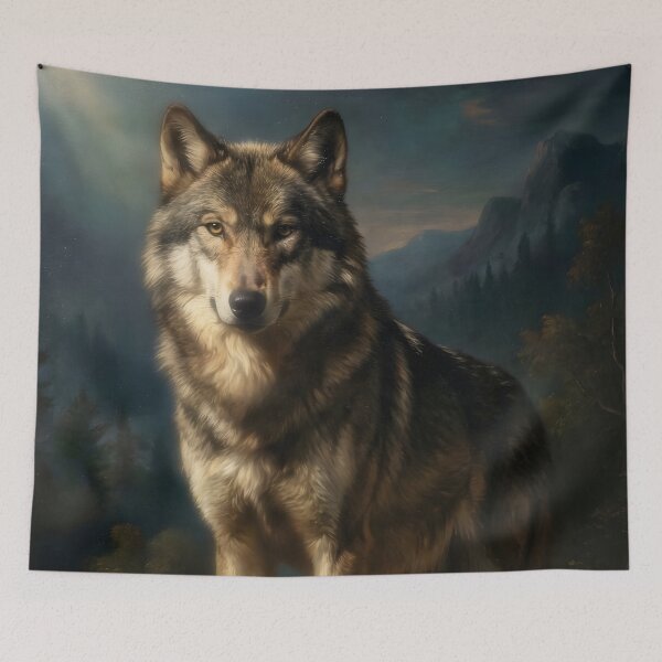 Item preview, Wild wolf on top of a rock | Portrait designed and sold by Almirante's Hub.